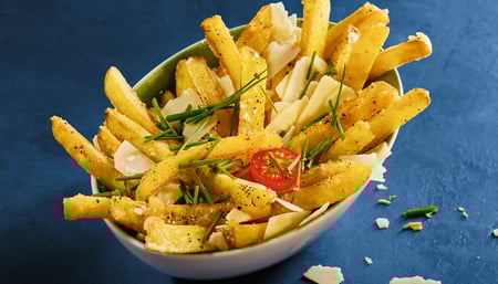 Knoblauch-Käse-Fritten